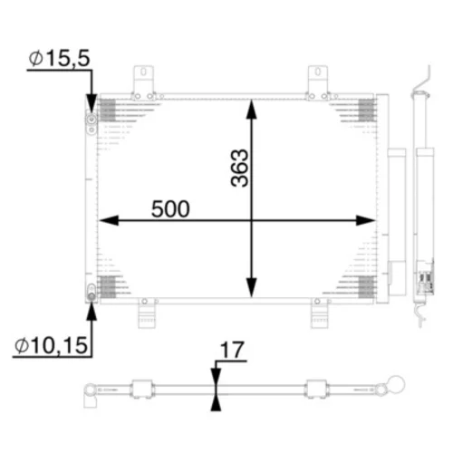 Kondenzátor klimatizácie AC 77 000S /MAHLE/ - obr. 1