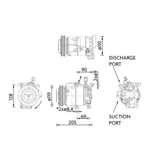 Kompresor klimatizácie ACP 1459 000P /MAHLE/ - obr. 1