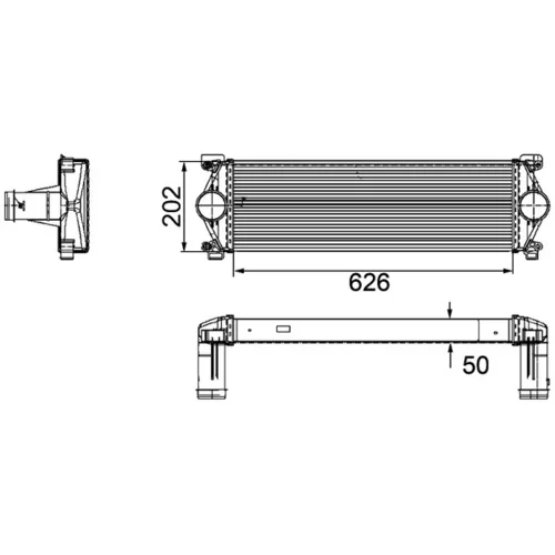 Chladič plniaceho vzduchu CI 254 000P /MAHLE/ - obr. 1
