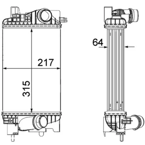 Chladič plniaceho vzduchu CI 262 000P /MAHLE/ - obr. 3