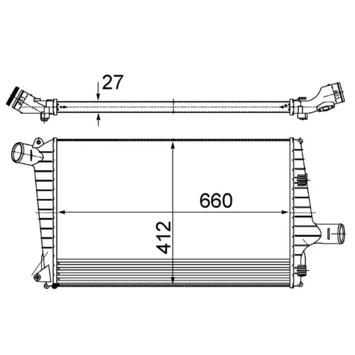 Chladič plniaceho vzduchu CI 487 000S /MAHLE/ - obr. 1