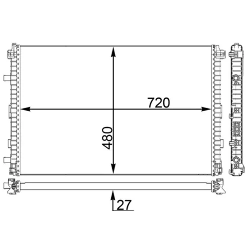 Nízkoteplotný chladič, chladič turbodúchadla CIR 24 000P /MAHLE/ - obr. 1
