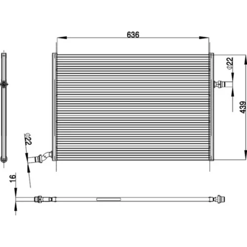 Nízkoteplotný chladič, chladič turbodúchadla CIR 26 000P /MAHLE/ - obr. 2