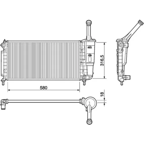 Chladič motora CR 1104 000P /MAHLE/ - obr. 3