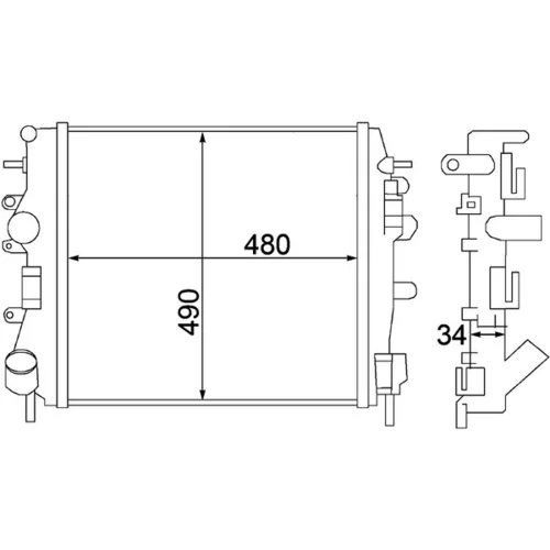 Chladič motora CR 1507 000P /MAHLE/ - obr. 1