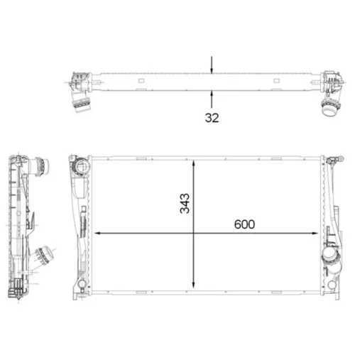 Chladič motora CR 1923 000P /MAHLE/ - obr. 2