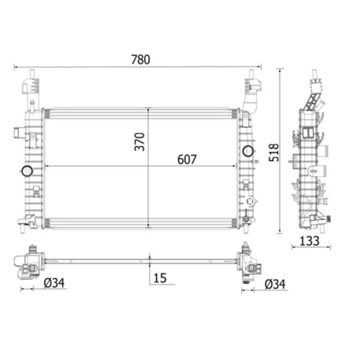 Chladič motora CR 2120 000P /MAHLE/ - obr. 4