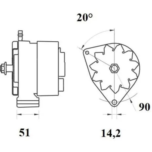 Alternátor MG 444 /MAHLE/ - obr. 1