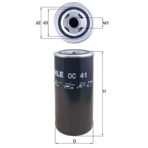 Olejový filter OC 41 /MAHLE/ - obr. 2