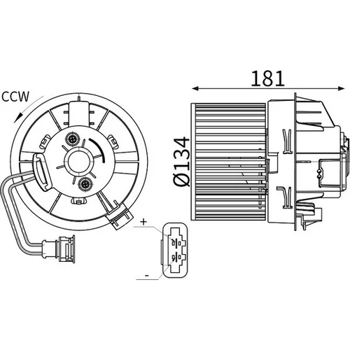 Vnútorný ventilátor MAHLE AB 428 000S