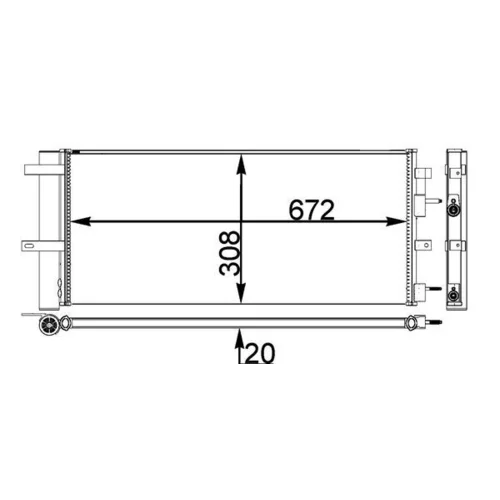 Kondenzátor klimatizácie AC 28 000P /MAHLE/ - obr. 2