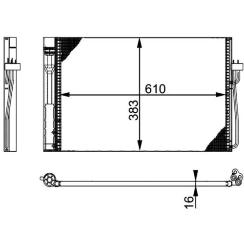 Kondenzátor klimatizácie AC 345 000P /MAHLE/ - obr. 1