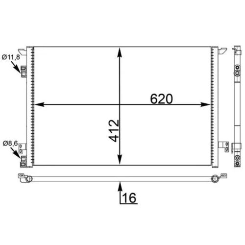 Kondenzátor klimatizácie AC 411 000S /MAHLE/ - obr. 1