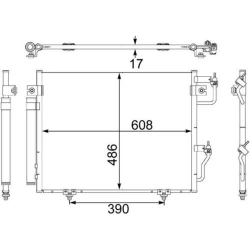 Kondenzátor klimatizácie AC 475 001S /MAHLE/ - obr. 1