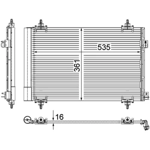 Kondenzátor klimatizácie AC 587 000P /MAHLE/ - obr. 2