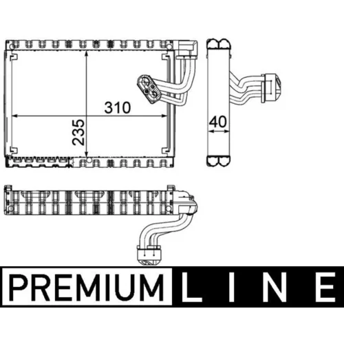 Výparník klimatizácie MAHLE AE 89 000P