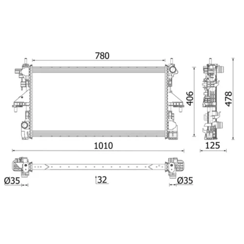 Chladič motora CR 2638 000P /MAHLE/