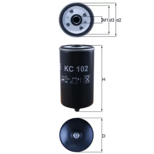 Palivový filter KC 102 /MAHLE/ - obr. 2