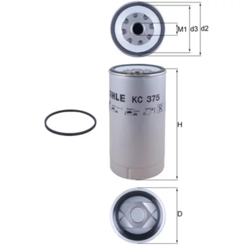 Palivový filter KC 375D /MAHLE/