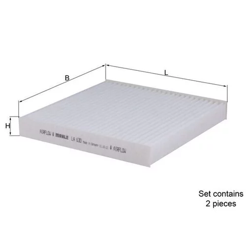 Filter vnútorného priestoru LA 630/S /MAHLE/ - obr. 1