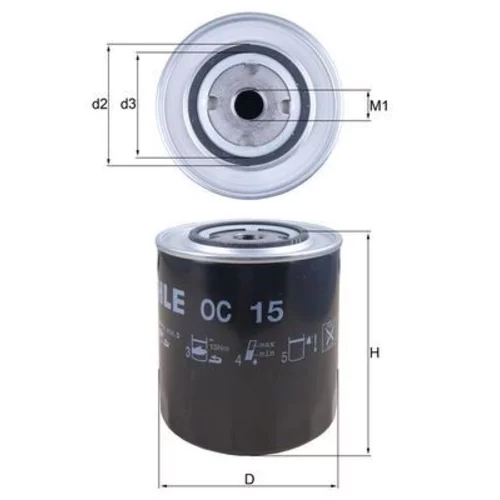 Olejový filter OC 15 /MAHLE/ - obr. 2