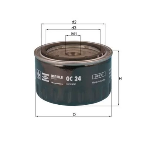 Olejový filter OC 24 /MAHLE/ - obr. 2