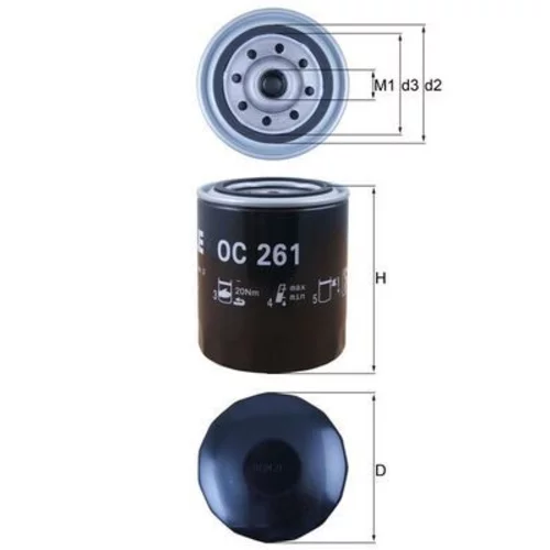 Olejový filter OC 261 /MAHLE/ - obr. 2