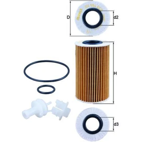 Olejový filter OX 554D2 /MAHLE/ - obr. 2
