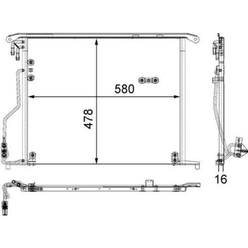 Kondenzátor klimatizácie AC 334 000S /MAHLE/ - obr. 1