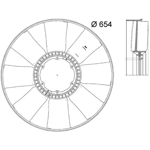 Koleso ventilátora chladenia motora CFW 57 000P /MAHLE/ - obr. 1