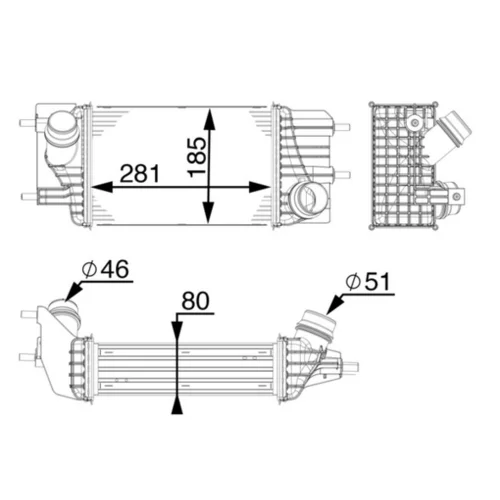 Chladič plniaceho vzduchu CI 154 000P /MAHLE/ - obr. 3