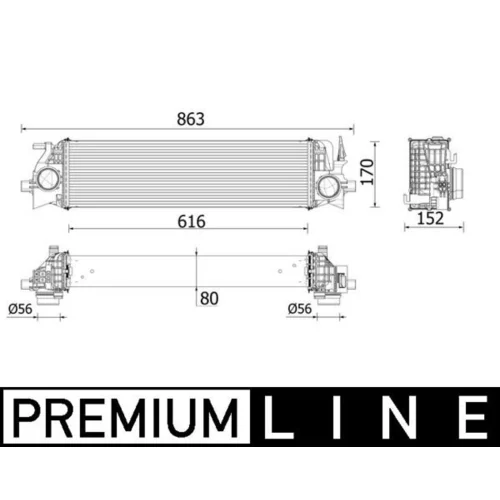 Chladič plniaceho vzduchu CI 554 000P /MAHLE/ - obr. 1