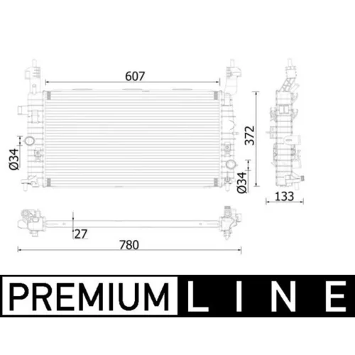 Chladič motora CR 1499 000P /MAHLE/ - obr. 1