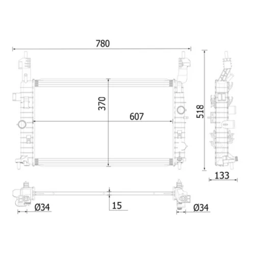 Chladič motora CR 2119 000P /MAHLE/ - obr. 1
