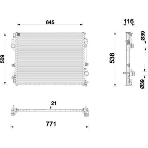 Chladič motora MAHLE CR 2873 000P