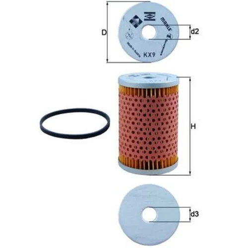 Palivový filter KX 9D /MAHLE/ - obr. 2