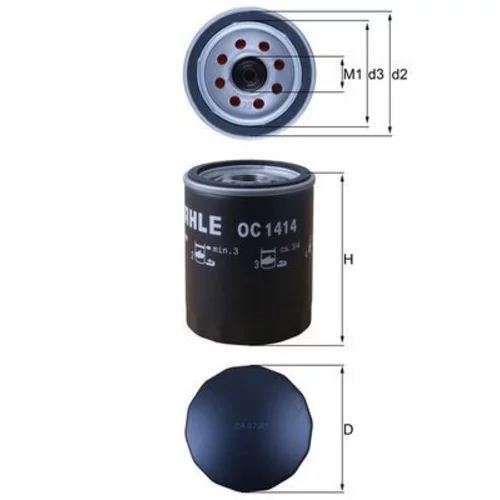 Olejový filter OC 1414 /MAHLE/ - obr. 2