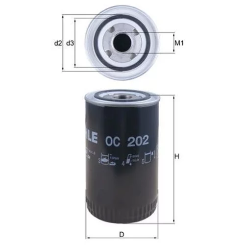 Olejový filter OC 202 /MAHLE/ - obr. 2