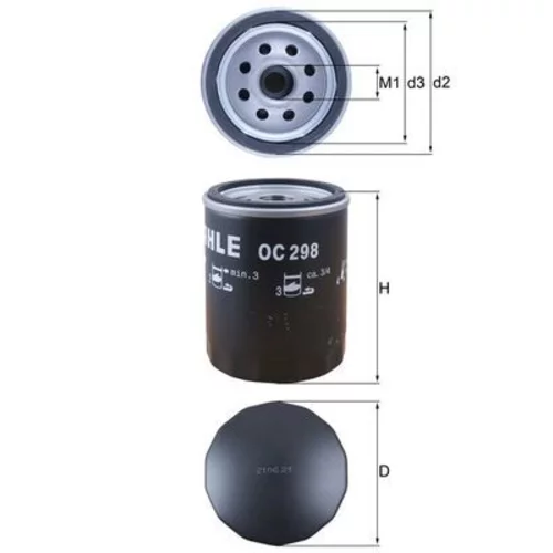 Olejový filter OC 298 /MAHLE/ - obr. 1