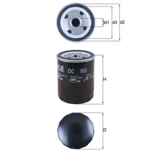 Olejový filter OC 93 /MAHLE/ - obr. 2