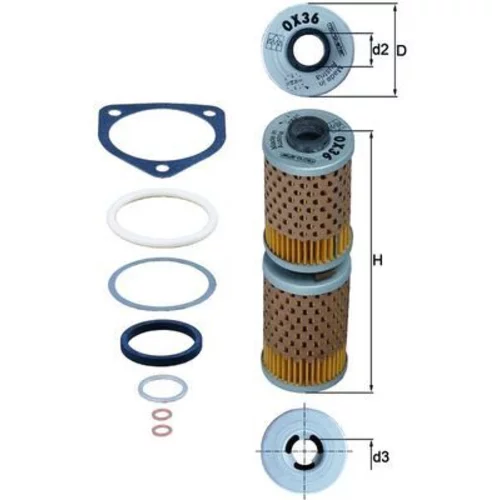 Olejový filter OX 36D /MAHLE/ - obr. 2