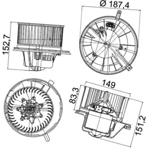 Vnútorný ventilátor AB 148 000P /MAHLE/ - obr. 1
