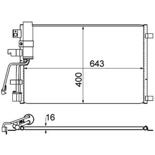 Kondenzátor klimatizácie AC 607 001S /MAHLE/ - obr. 1