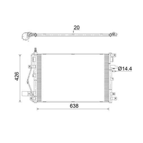 Kondenzátor klimatizácie AC 924 000S /MAHLE/ - obr. 1