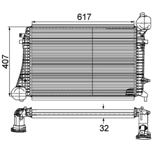 Chladič plniaceho vzduchu CI 167 000P /MAHLE/ - obr. 3