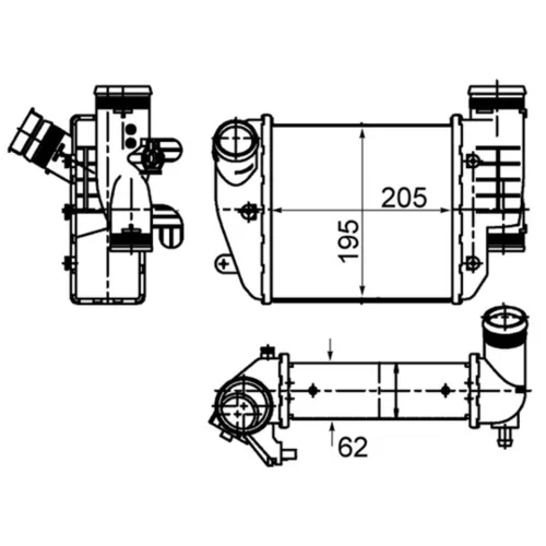 Chladič plniaceho vzduchu CI 484 000S /MAHLE/ - obr. 1
