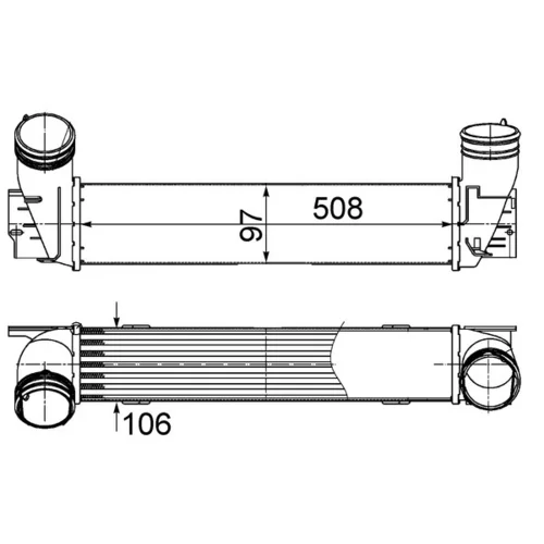 Chladič plniaceho vzduchu CI 489 000S /MAHLE/ - obr. 1