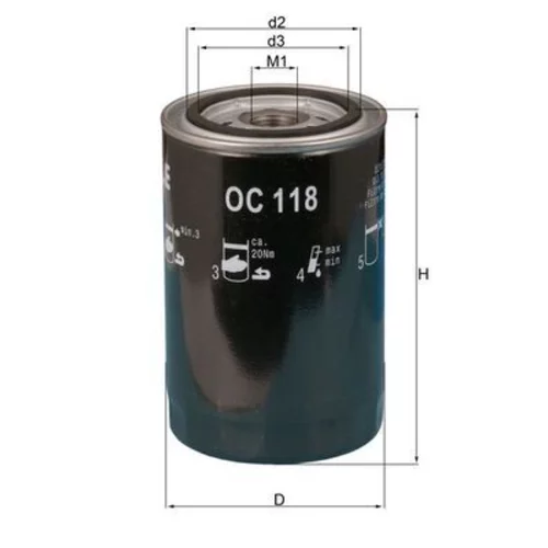 Olejový filter MAHLE OC 118