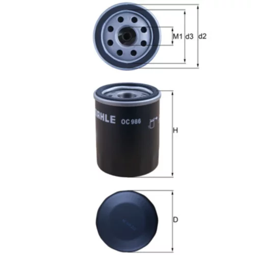 Olejový filter OC 986 /MAHLE/ - obr. 2