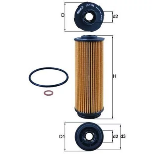 Olejový filter OX 1146D /MAHLE/ - obr. 2